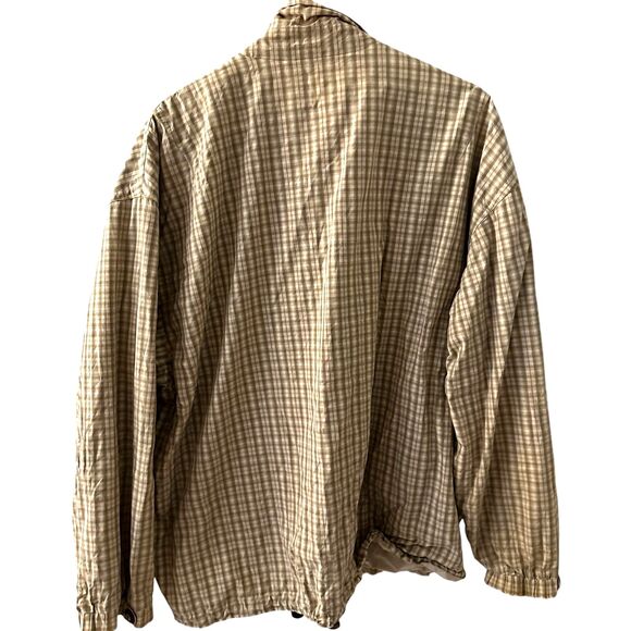 Bogner Vintage Brown and Cream Plaid Snap Bomber Jacket Outer Layer Size XL - Picture 2 of 9